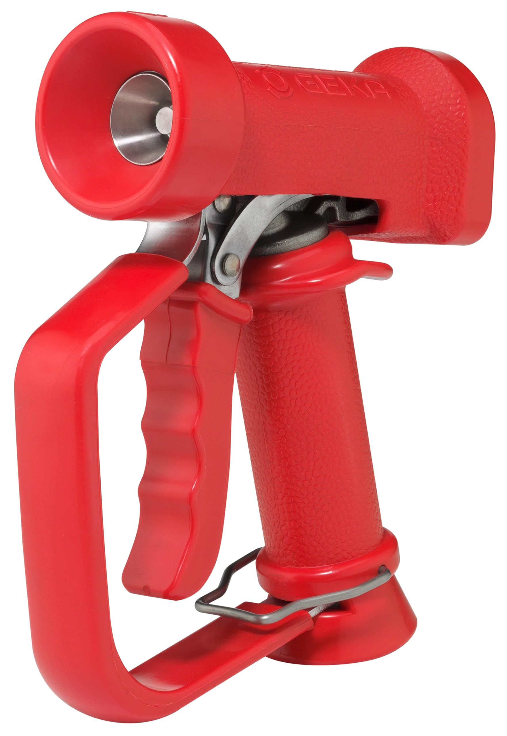 GEKA Pistola de Limpieza Profesional para Agua Caliente (Rojo, máx. 24 Bar, máx. 95°, Regulable sin Niveles, Rosca G1/2, Revestimiento EPDM, Limpieza, Calentador de Agua Caliente, Industria, Comercio