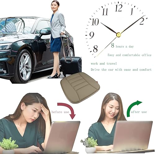 Miniatura 7 de Cojín de asiento de automóvil para asiento de conductor de automóvil, silla de oficina, uso doméstico, cojín de asiento de espuma viscoelástica,