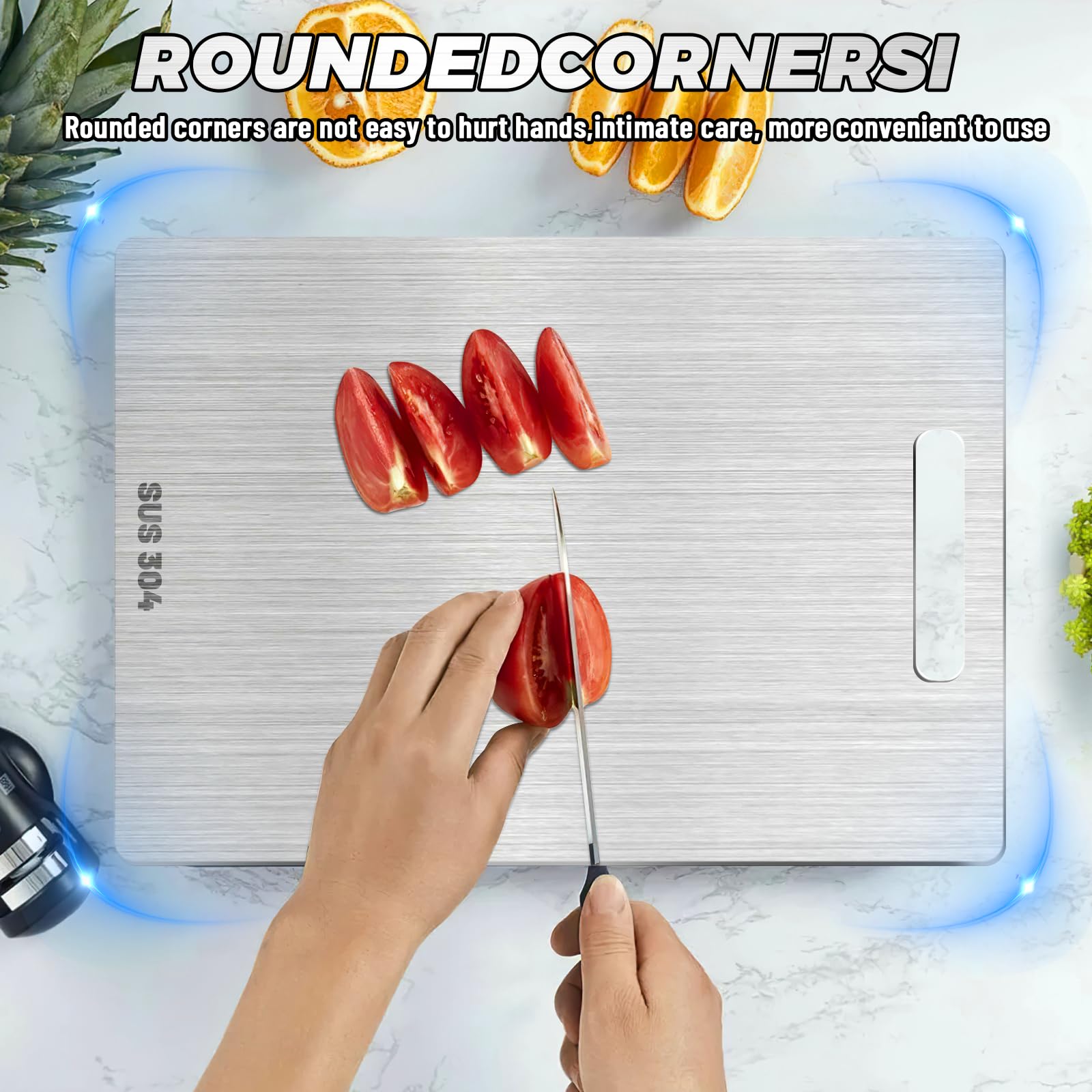 2 Taglieri In Titanio Acciaio Inox | Antiaderenti E Igienici Per Carne, Verdura E Pane - Foto 4