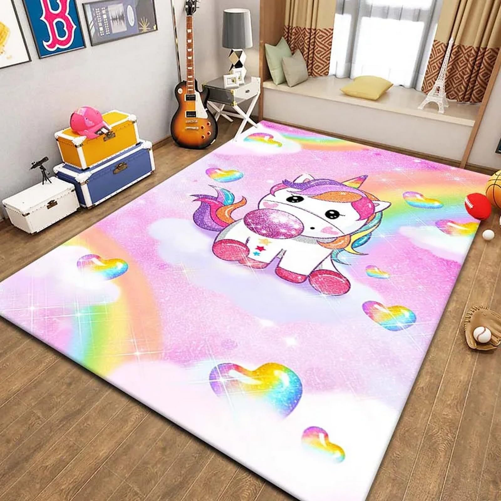 Tapis de salon cheval 3D grand format pour créer une décoration de chambre originale