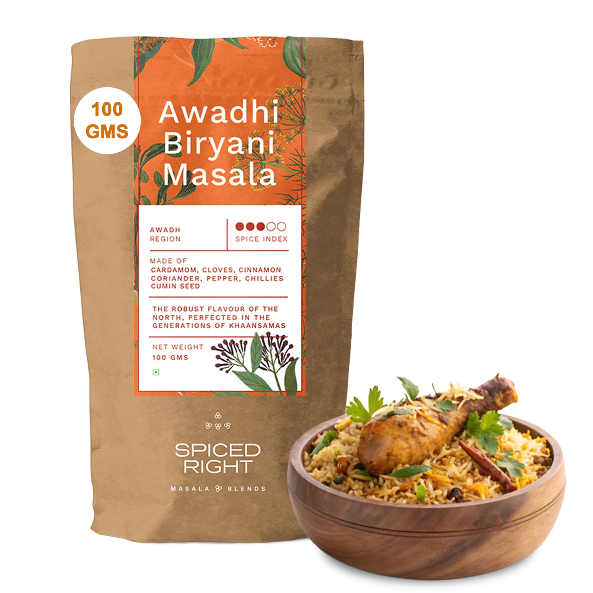 Awadhi Biryani Masala Powder (100g) | Authentic Flavors for Perfectly Spiced Biryani | Premium Handcrafted Spice Mix | Exquisite Indian Cuisine | Spicy and Flavorful Masala Mix
