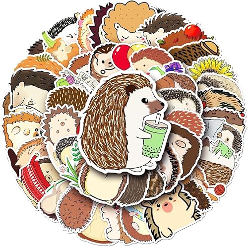 Lindas calcomanías de erizo para niños, adolescentes, niños y niñas, calcomanías de vinilo impermeables para botella de agua, teléfono, laptop,
