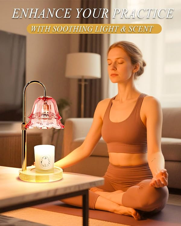 Funslive Pink Candle Warmer Lamp with Timer Dimmable, Mothers Day Birthday Gifts for Women Mom, Flower Candle Lamp with 2 Bulbs for Jar Candles, Lamp Candle Warmer, House Warming Gift for Bedroom by Funslive - Image 6