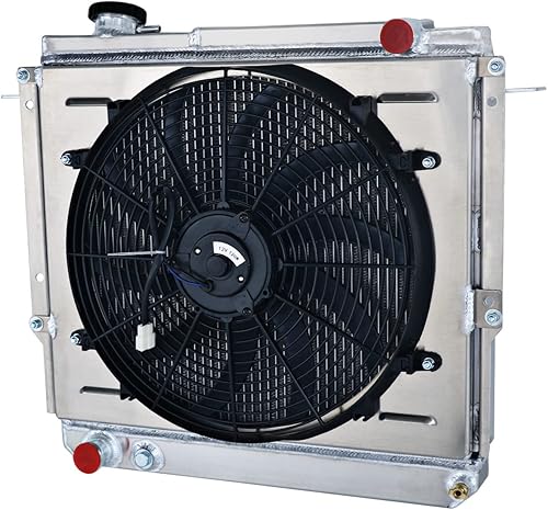 Miniatura 2 de Radiador para Jeep Cherokee Comanche Wagoneer 1984-1997 2.1L 2.5L 2.8L V6, radiador de aluminio de 3 filas + cubierta/ventilador + kit de relé