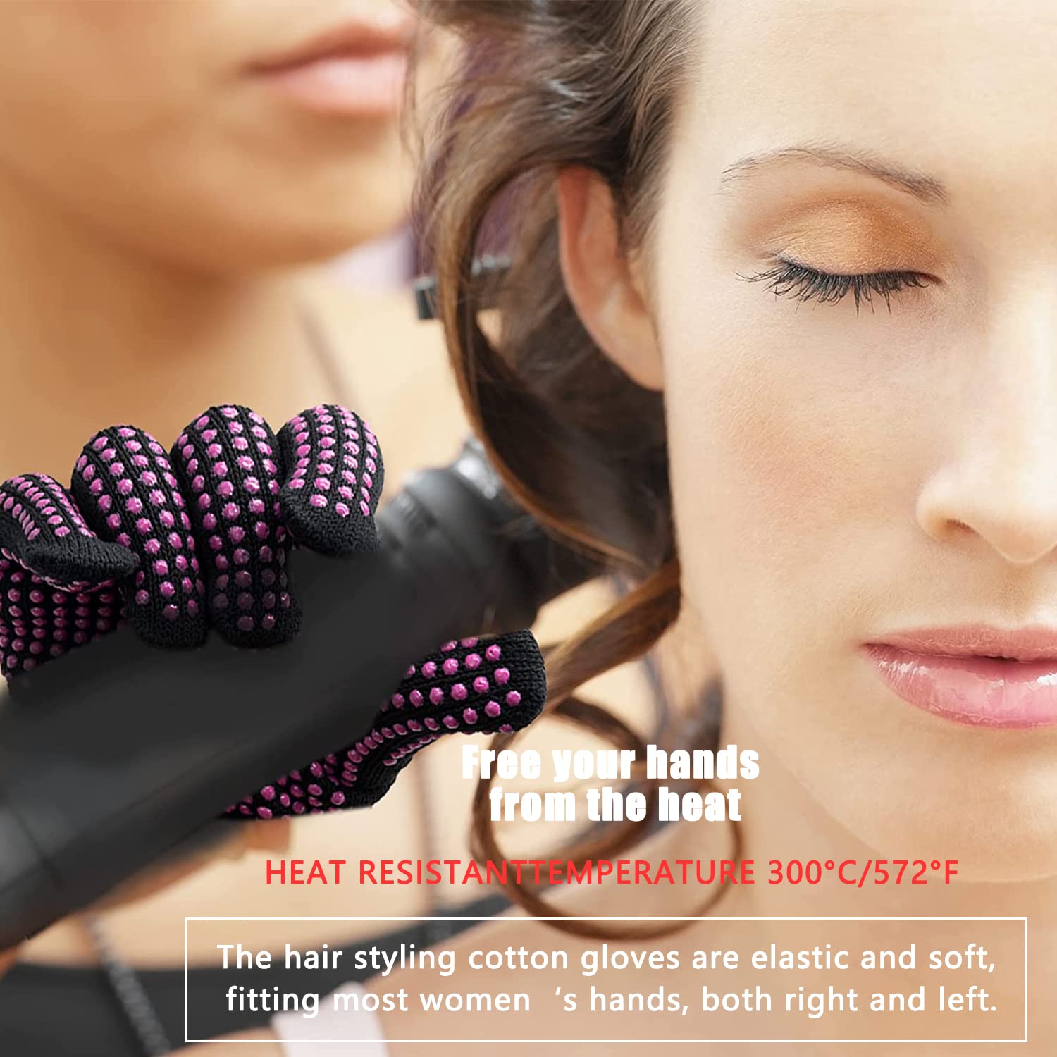 2 Pièces Gant de Protection Coiffure, Résistantes à La Chaleur Gants, Gant Thermique Coiffure, Gant en Silicone Antiglisse, Pour Coiffure, Outils De Coiffure, Pour fer à friser et fer à lisser