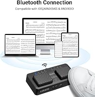 LEKATO Bluetooth Lapozó Pedál - Újratölthető Vezeték Nélküli Lábkapcsoló Tablethez, Okostelefonhoz, Kottaolvasáshoz, 7 Üzemmóddal 2