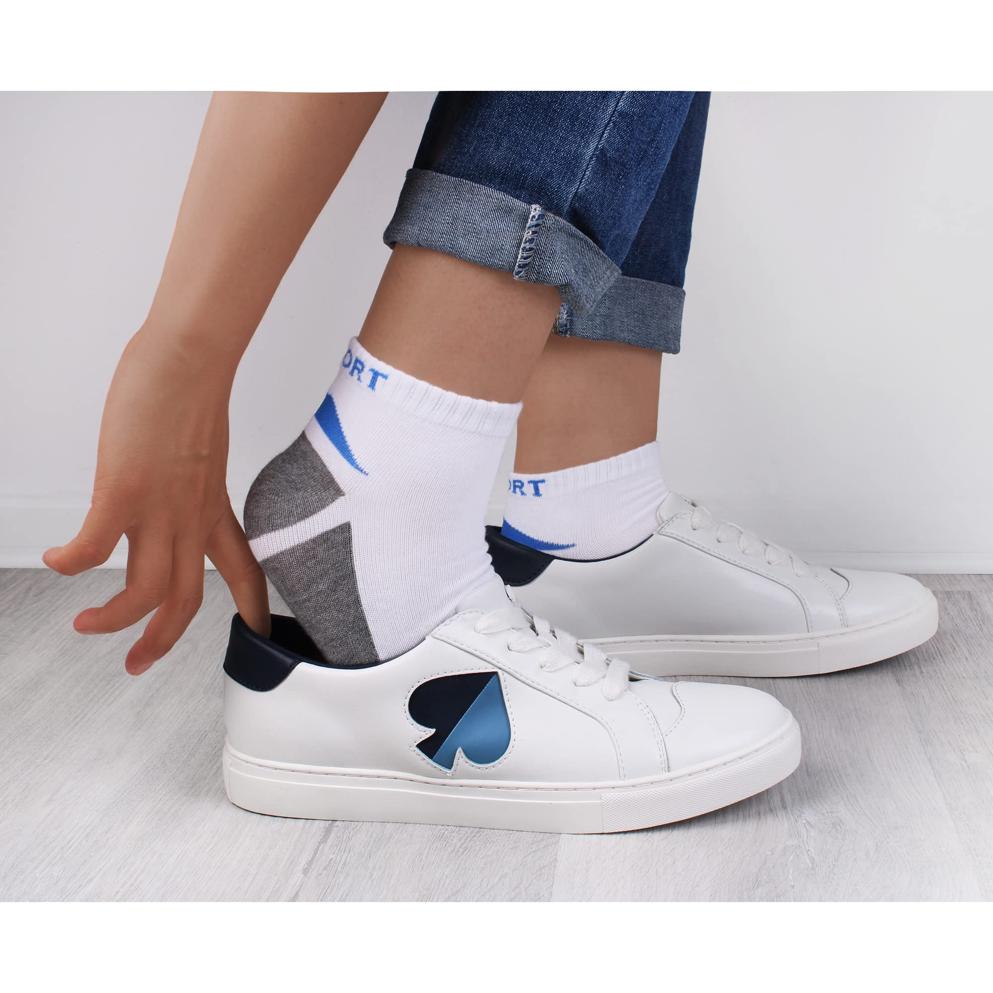 L&K 12 paia Calze da Uomo sportive Sneaker Calzini Cotone comodo multicolore 2121