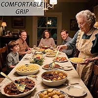 Vista 7 de Cuchara grande para servir, de acero inoxidable, utensilios de servir para fiestas, bufé, cena, banquete, cocina, básicos, aptos para lavavajillas