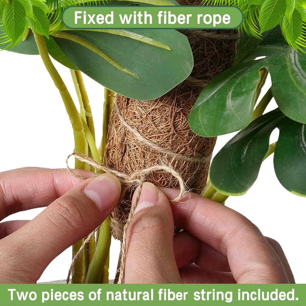 OUTCREATOR 4 Pcs Moss Pole for Climbing Plants, Each 15.8 Inch Coir Poles,Plant Monstera Support Pole,for Training Climbing Indoor Potted Plants Grow,Support Indoor Plants to Grow Upwards