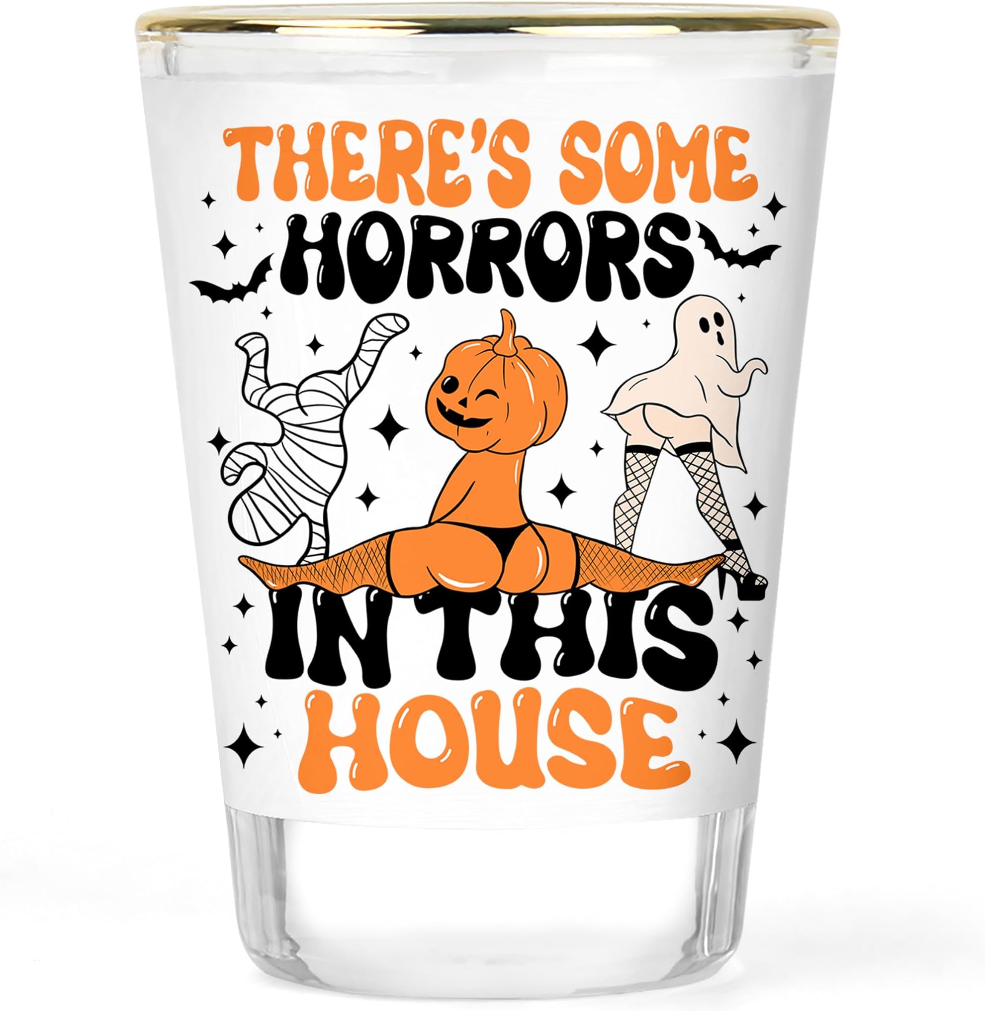 Halloween Shot Glass | Halloween Party Favors | Funny Halloween Shot Glasses | Horrors in this House | Halloween Gift | Halloween Supplies
