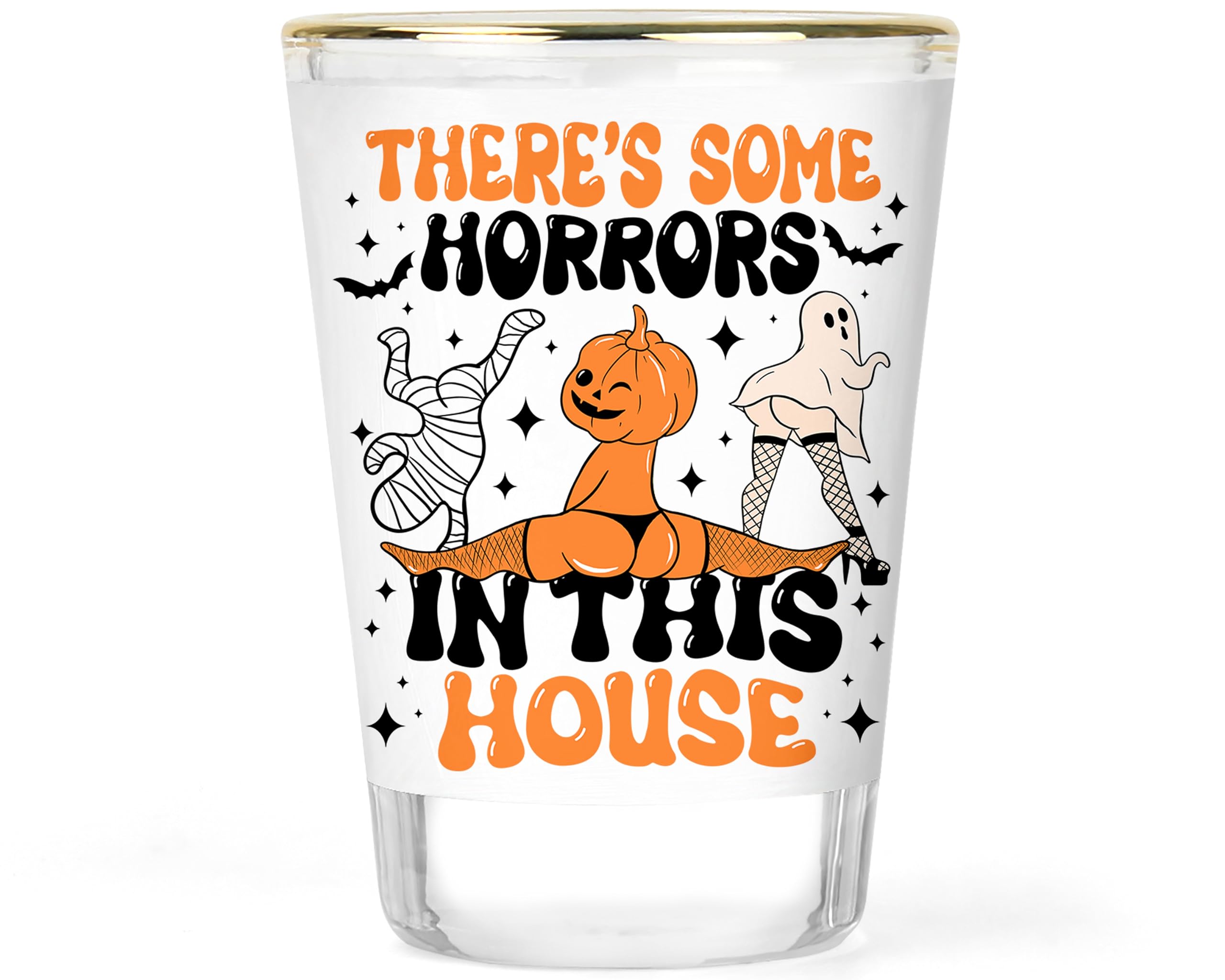 Halloween Shot Glass | Halloween Party Favors | Funny Halloween Shot Glasses | Horrors in this House | Halloween Gift | Halloween Supplies