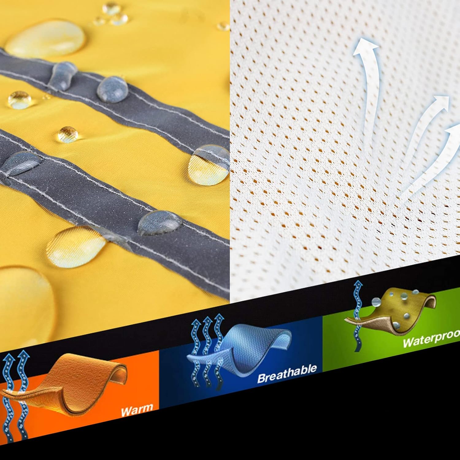 Dog Raincoat with Hood Slicker Poncho Rain Jacket Breathable for Small Medium Dogs with Storage Bag Reflective Double Layer Zip