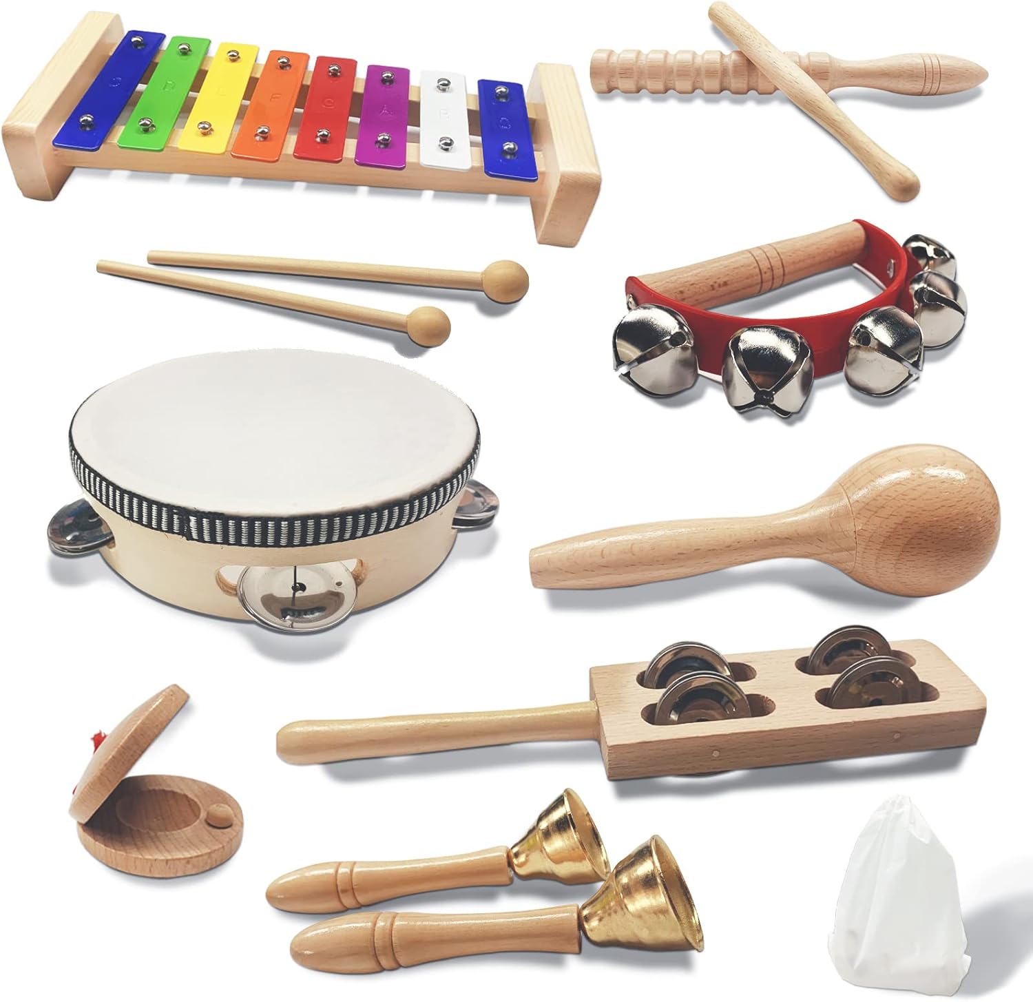 Juguetes Niños Años Juego De 17 Instrumentos Musicales De Madera