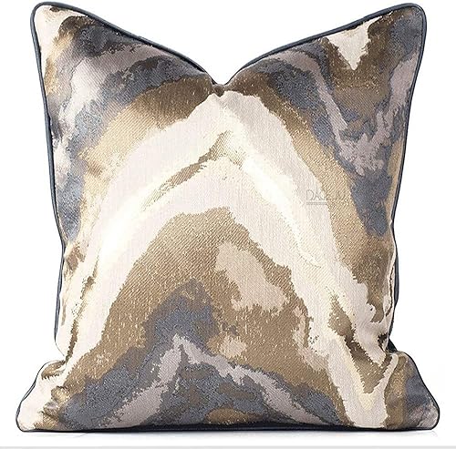 Vista 28 de Fundas de almohada decorativas azules y doradas, 18 x 18 pulgadas, modernas, elegantes, únicas, decorativas para sofá, cama, decoración del hogar