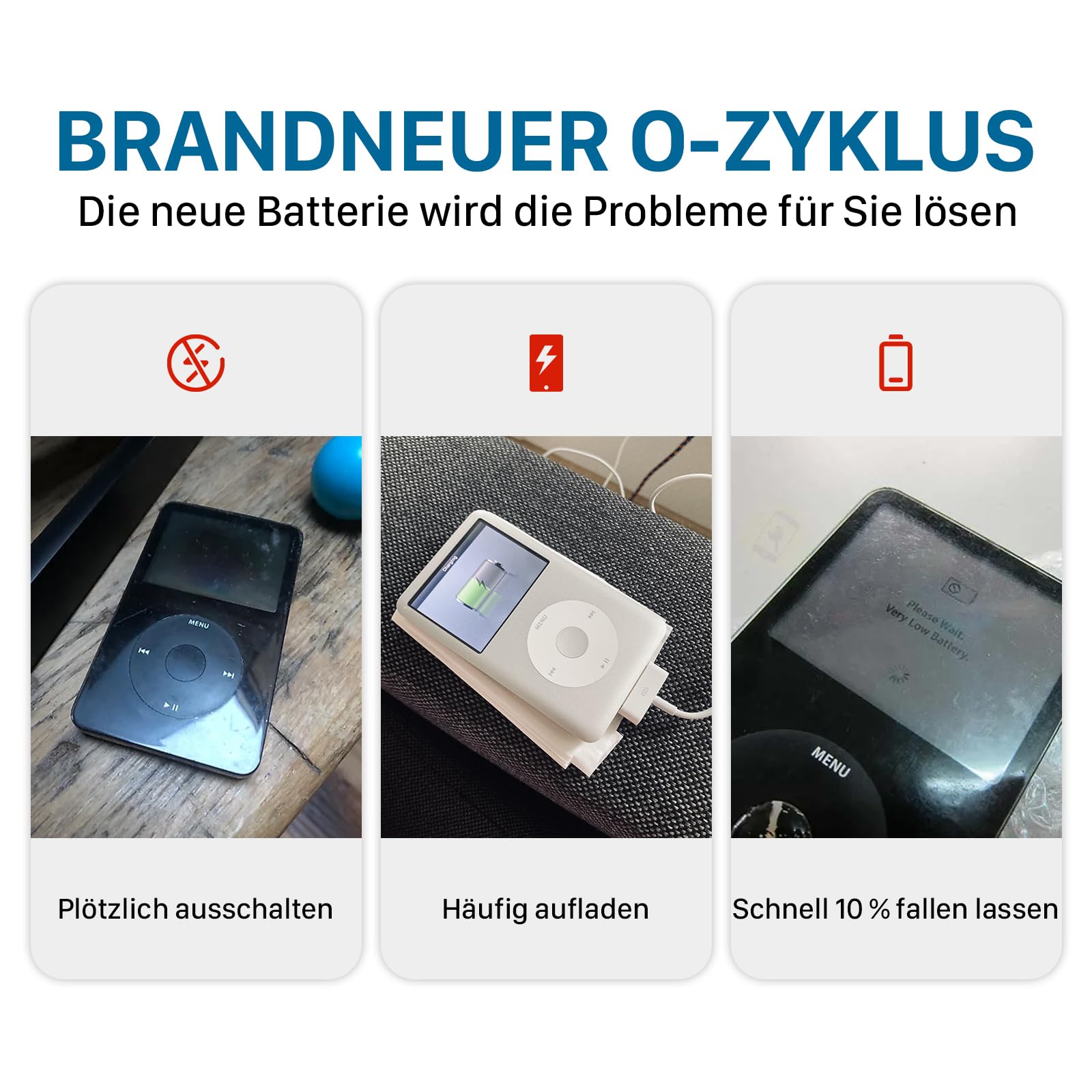 Batteria Da 850 MAh Per IPod Classic 5th, 5.5th, 6th, 6.5th, 7th Gen 30GB | Ricambio Agli Ioni Di Litio Con Protezione Da Sovraccarico