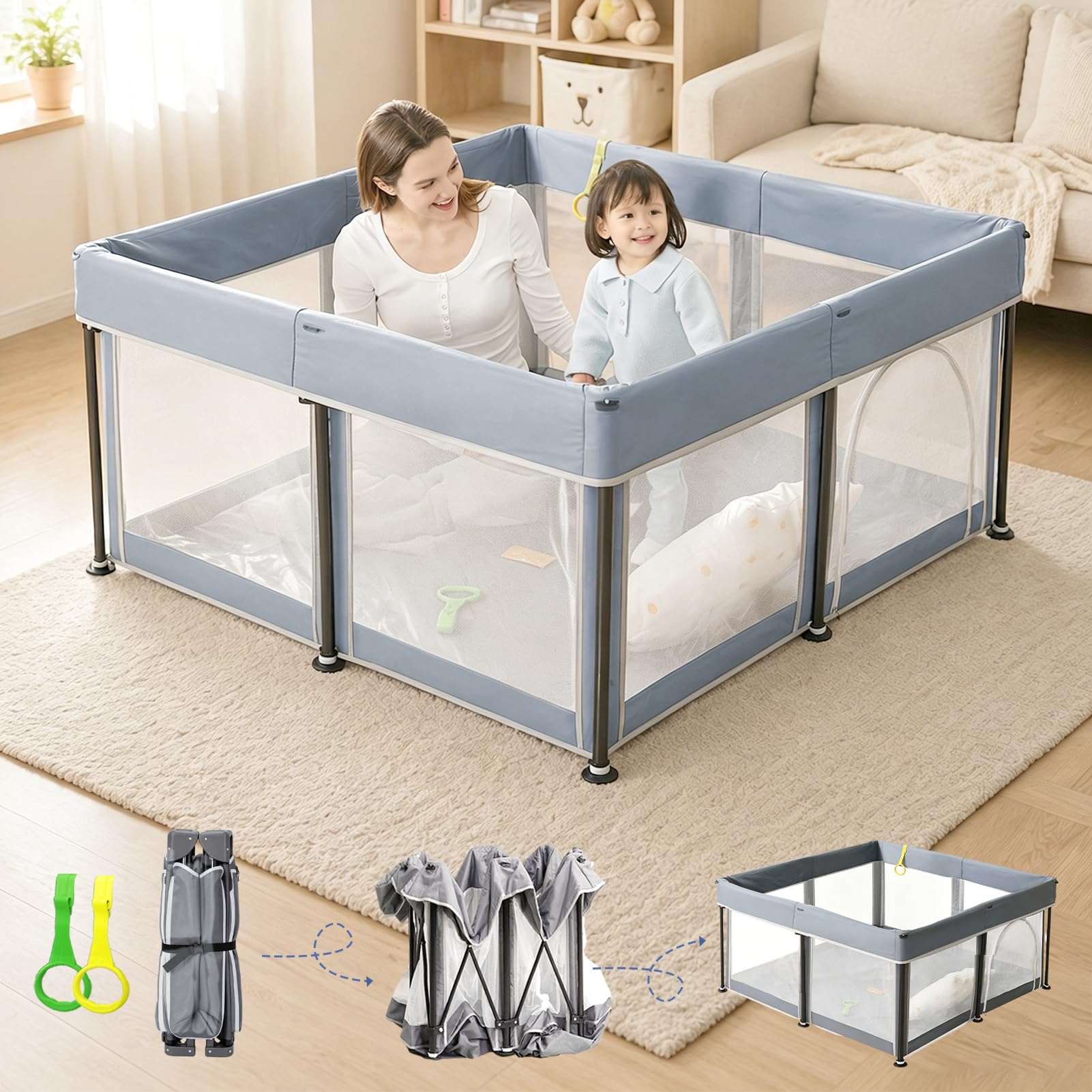 MEICHYUN Foldable Baby Playpen