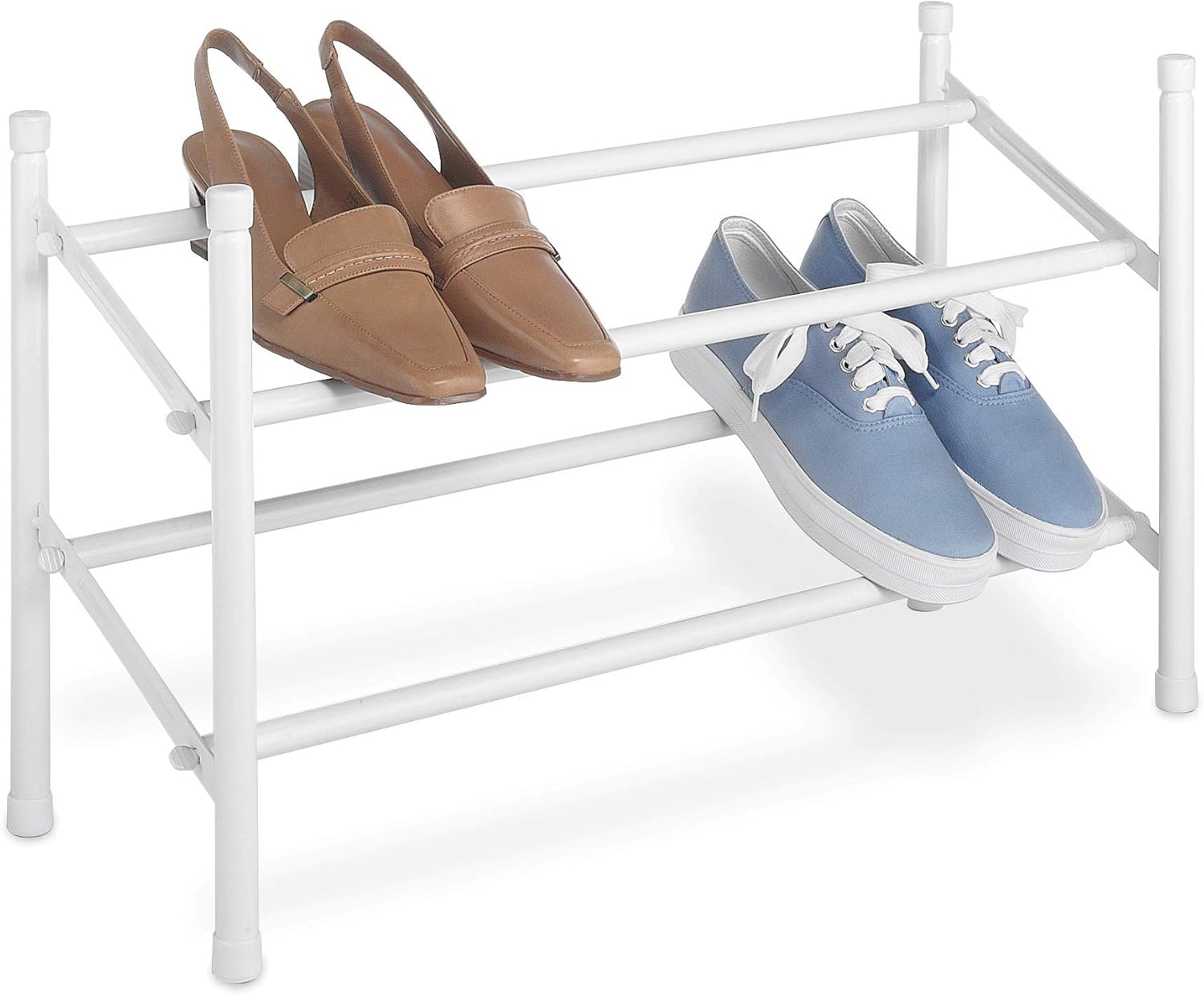Whitmor 2-Tier, White Expandable and Stackable Shoe Rack