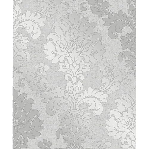 Silver Damask Wallpaper Amazon.co.uk