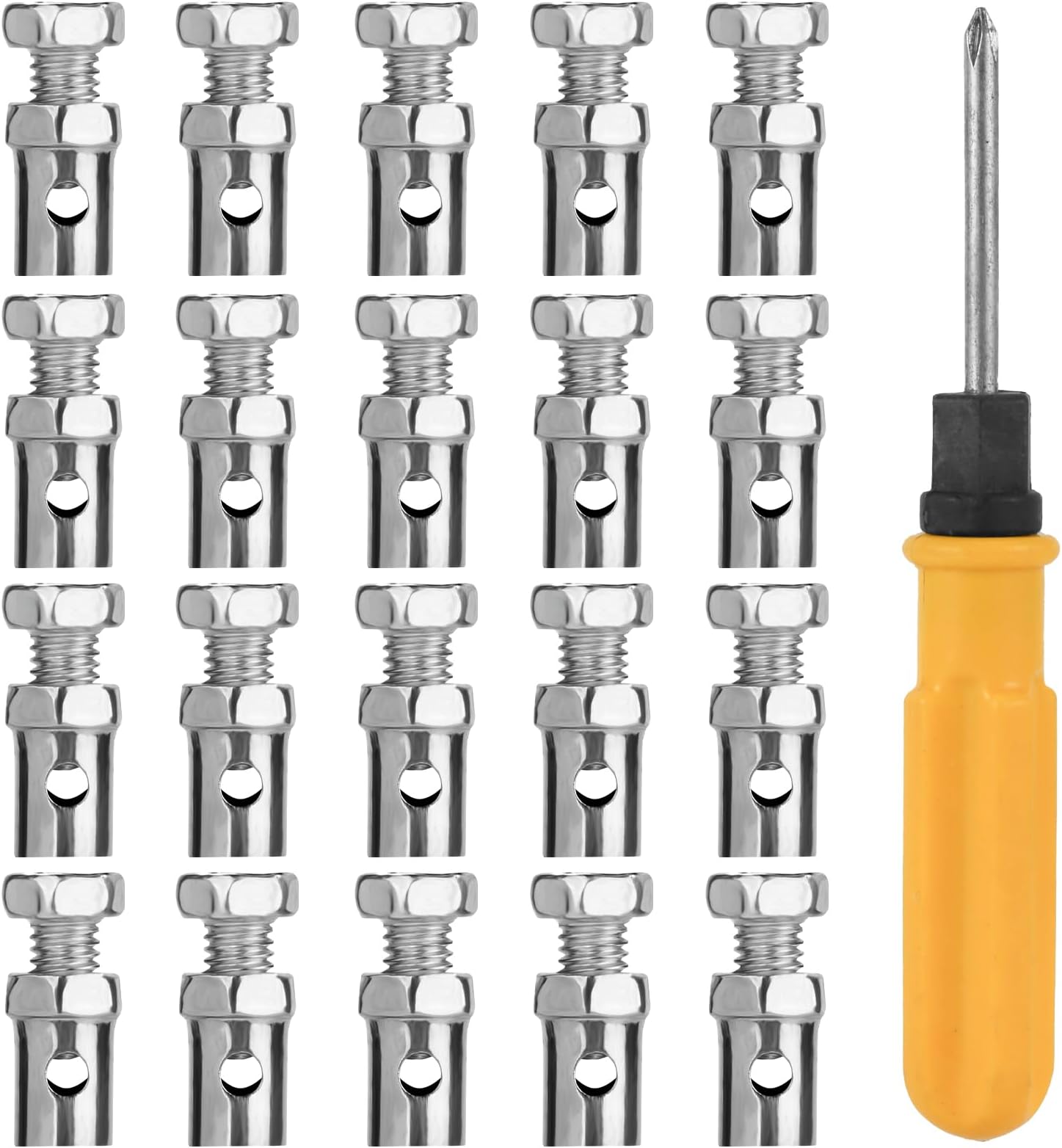 20Pcs Throttle Brake Cable Ends with Screwdriver, Cable Stops 2.5mm Wire Hole Diameter Motorcycle Ends for Scooters Tractors Mowers