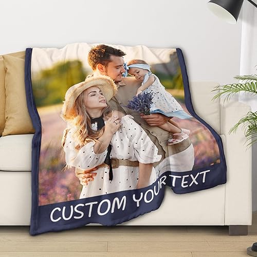 Miniatura 6 de Manta personalizada con imagen, manta personalizada con fotos para adultos, niños, familia, mejores amigos en cumpleaños, Navidad, boda, regalos con