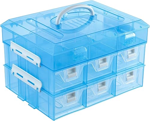 Miniatura 10 de MyGift Estuche Organizador de Almacenamiento de Herramientas Hardware y Piezas de Tornillos Gris Clásico de 11 Pulgadas con Detalles Blancos, 24