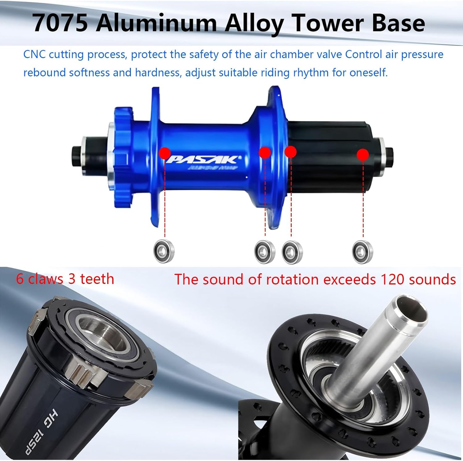 26/27.5/29" Mountain Bike Wheel Set, MTB Rear Wheel HG Disc Brake, Bicycle Front Wheel Quick Release Fit 7-12 Speed Cassette - Blue