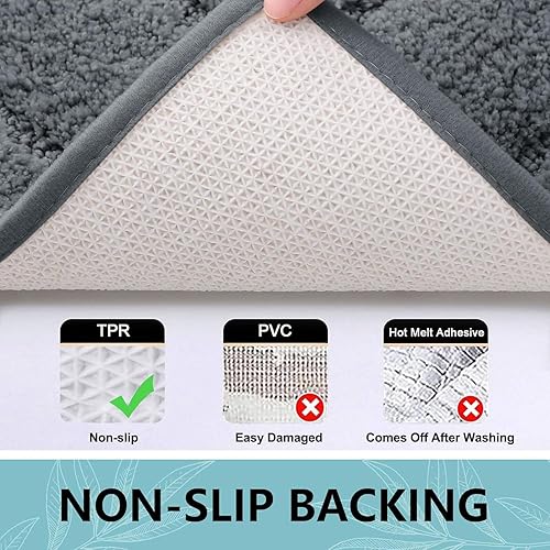 Miniatura 164 de Buganda Alfombras de baño, 24" x 16", Alfombras de baño de microfibra suaves y absorbentes, Alfombra de ducha esponjosa antideslizante, Alfombras de