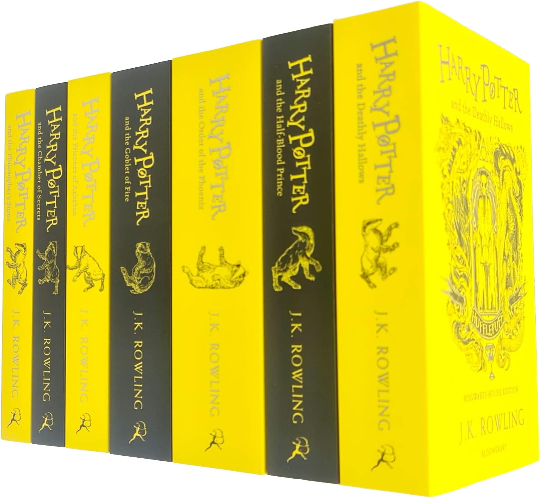 Bluecool Harry Potter Hufflepuff Edition Series Collection 7 Books Set By J.K. Rowling (Philosopher's Stone, Chamber of Secrets, Prisoner of Azkaban, Goblet of Fire, Order of The Phoenix & More)
