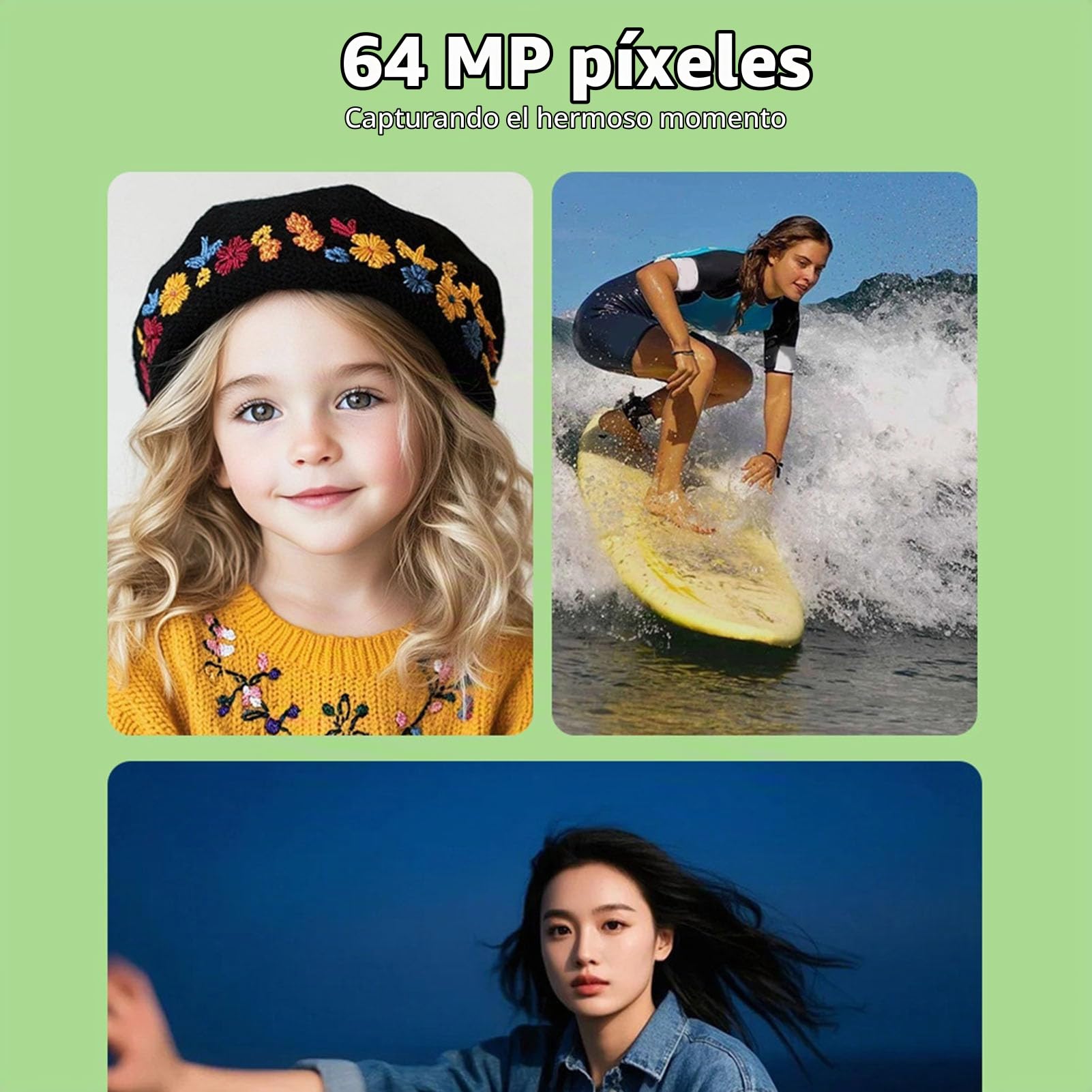 BuyWeek Cámara Digital 6K 64MP con WiFi, Cámara de Vlogging HD con Enfoque Automático y Zoom de 16X con Pantalla Abatible de 180 Grados de 3 Pulgadas, Selfie, Flash LED/luz de Relleno (Negra)