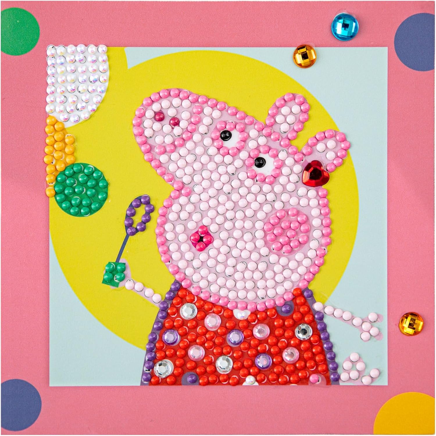 DIAMOND DOTZ Peppa Pig - Happy Days Diamond Painting Kits for Adults - Diamond Art Kits a Relaxing Creative Craft Kit with Dotz Gems 5.1x5.1