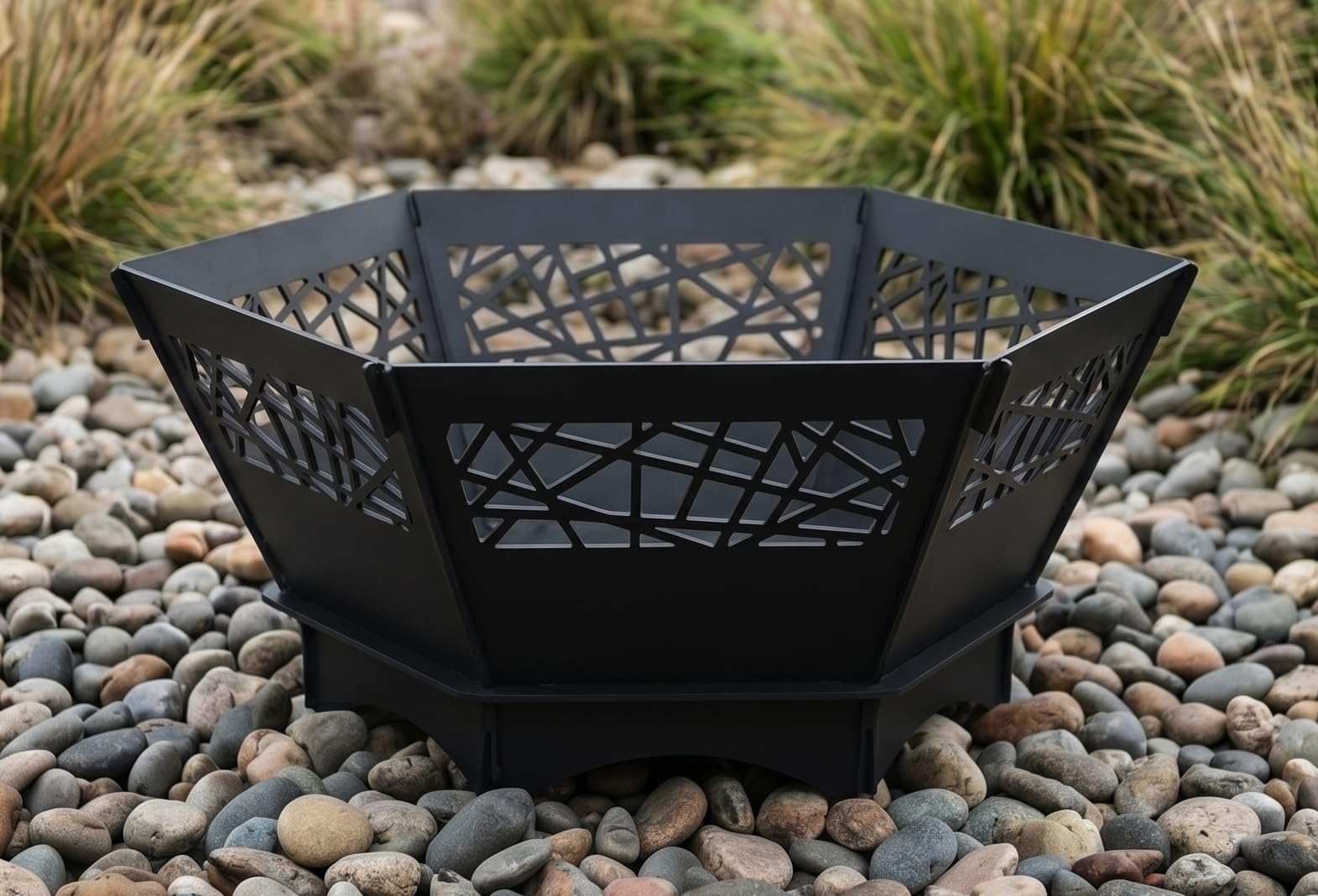Bellissimo Braciere Esagonale Artigianale – 74 cm, Acciaio di 4 mm di spessore