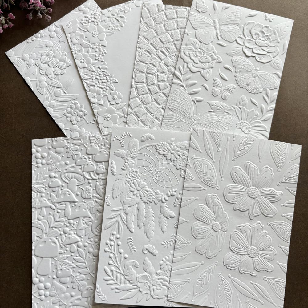 Hummingbird Floral 3D Embossing Folder, Leaf Flower Bird Plastic Textured Stencil for DIY Scrapbooking Card Making Paper Crafts