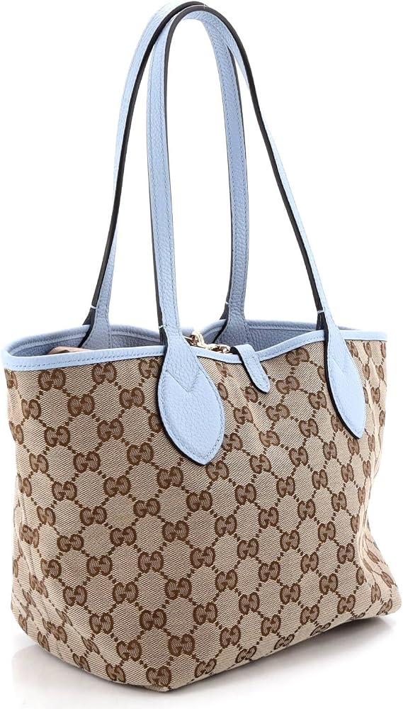 Pre-Loved Reversible Totissima Shopping Tote Leather and GG Canvas Small, Brown
