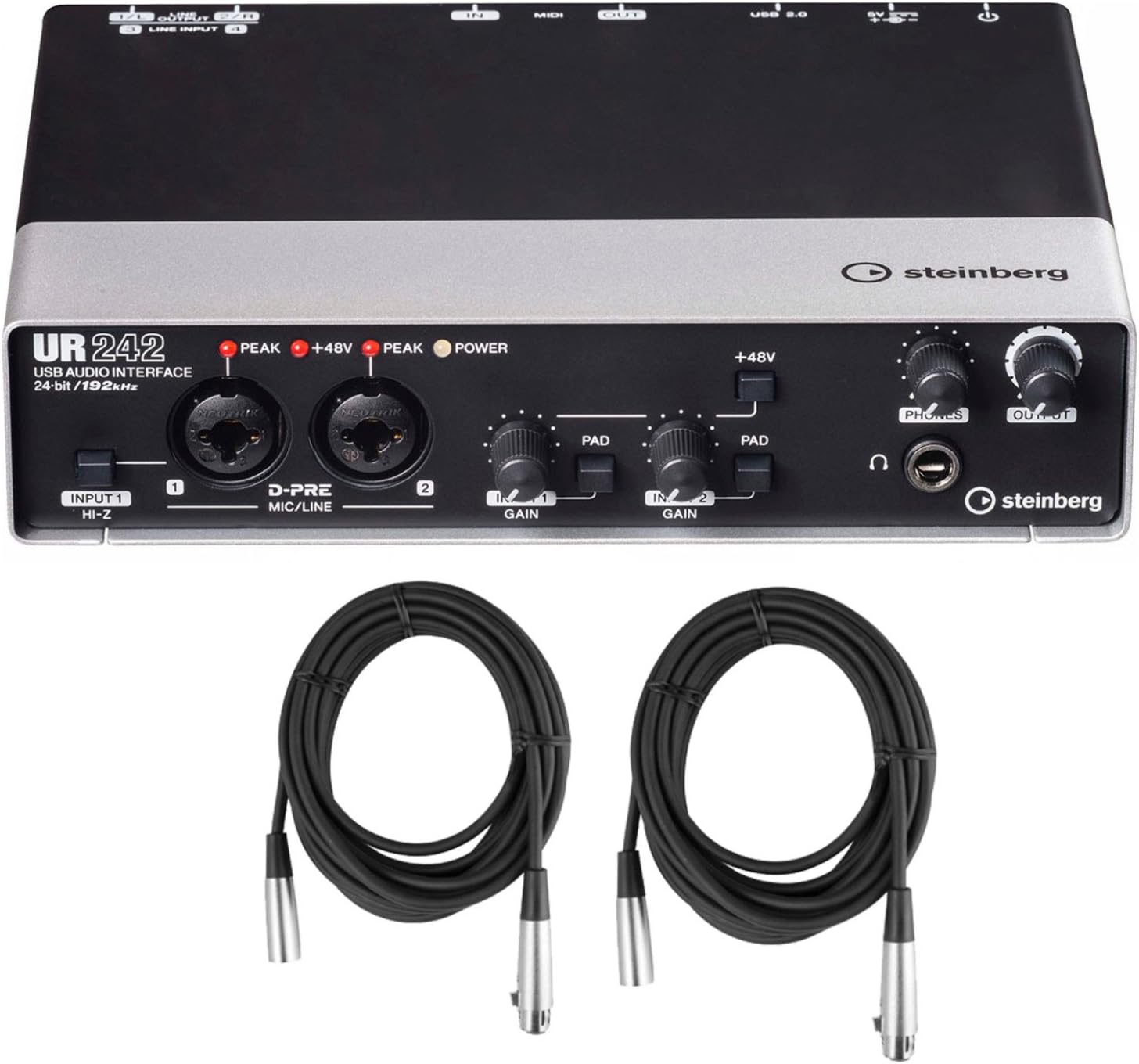 Steinberg UR242 USB Audio Interface (4in/2 out) with MIDI, D-PRE's, Cubase AI w/