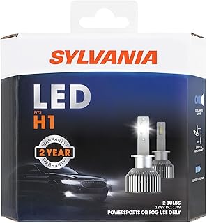 SYLVANIA H1 LED - Fog Lights For Cars and Trucks - Headlight Bulbs for Off Road Powersports - 6000k Cool White LED Light - Long-Lasting Bulbs - No Polarity - DIY Upgrade