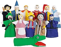 goki SO450 - hand puppet set - lovingly made of wood and fabric - 12 dolls