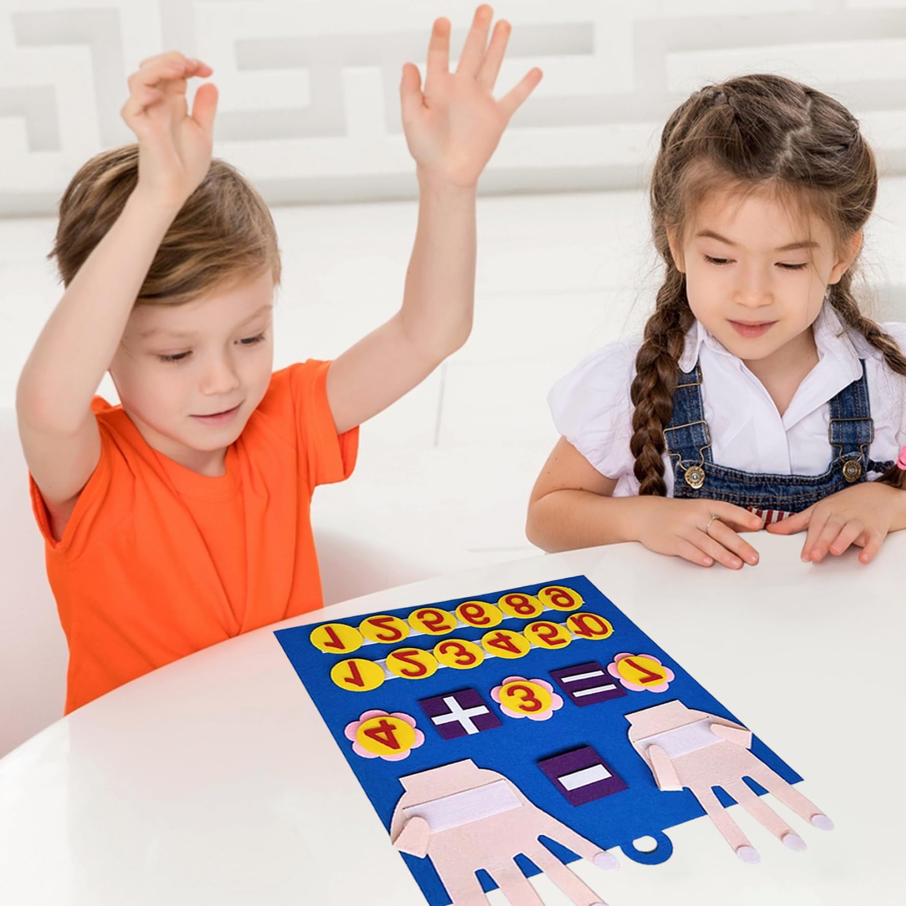Jorzer Fieltro Números de Dedo Juguete de Matemáticas para Niños Lindo Diversión Educación Temprana Juguetes para Contar con Lazo para Colgar DIY Vibrantes Juguetes de Aprendizaje Actividades de..