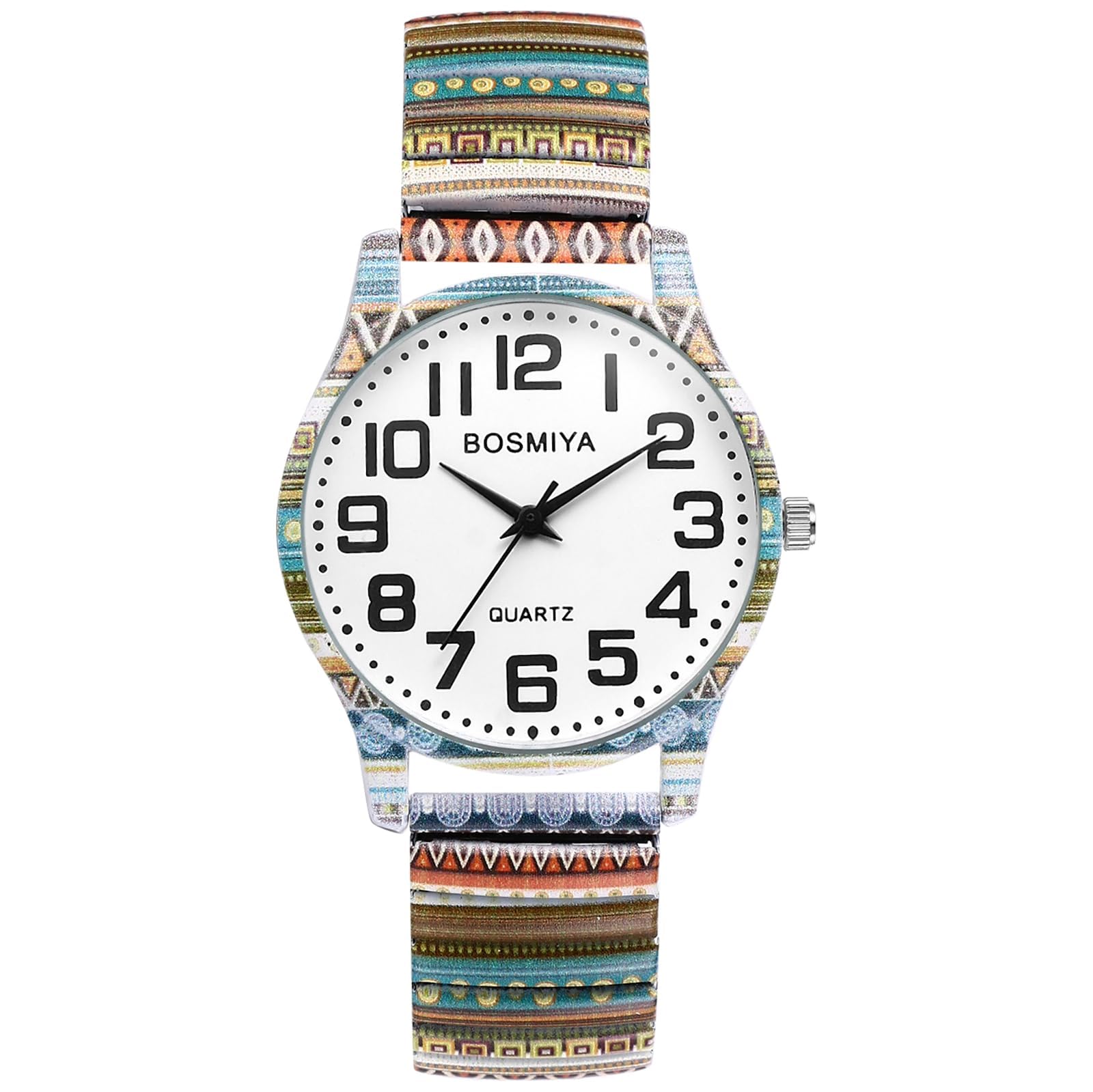 OIDEA Women Large Face Stretch Band Quartz Watch