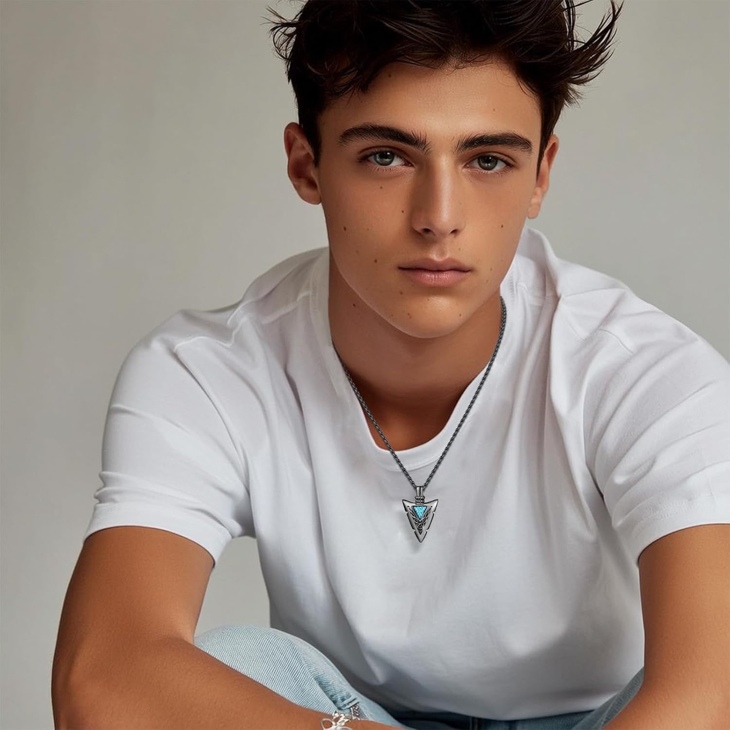 Arrowhead Necklace 925 Sterling Silver Arrow Pendant Necklace Jewelry Gifts for Men Women - Image 2