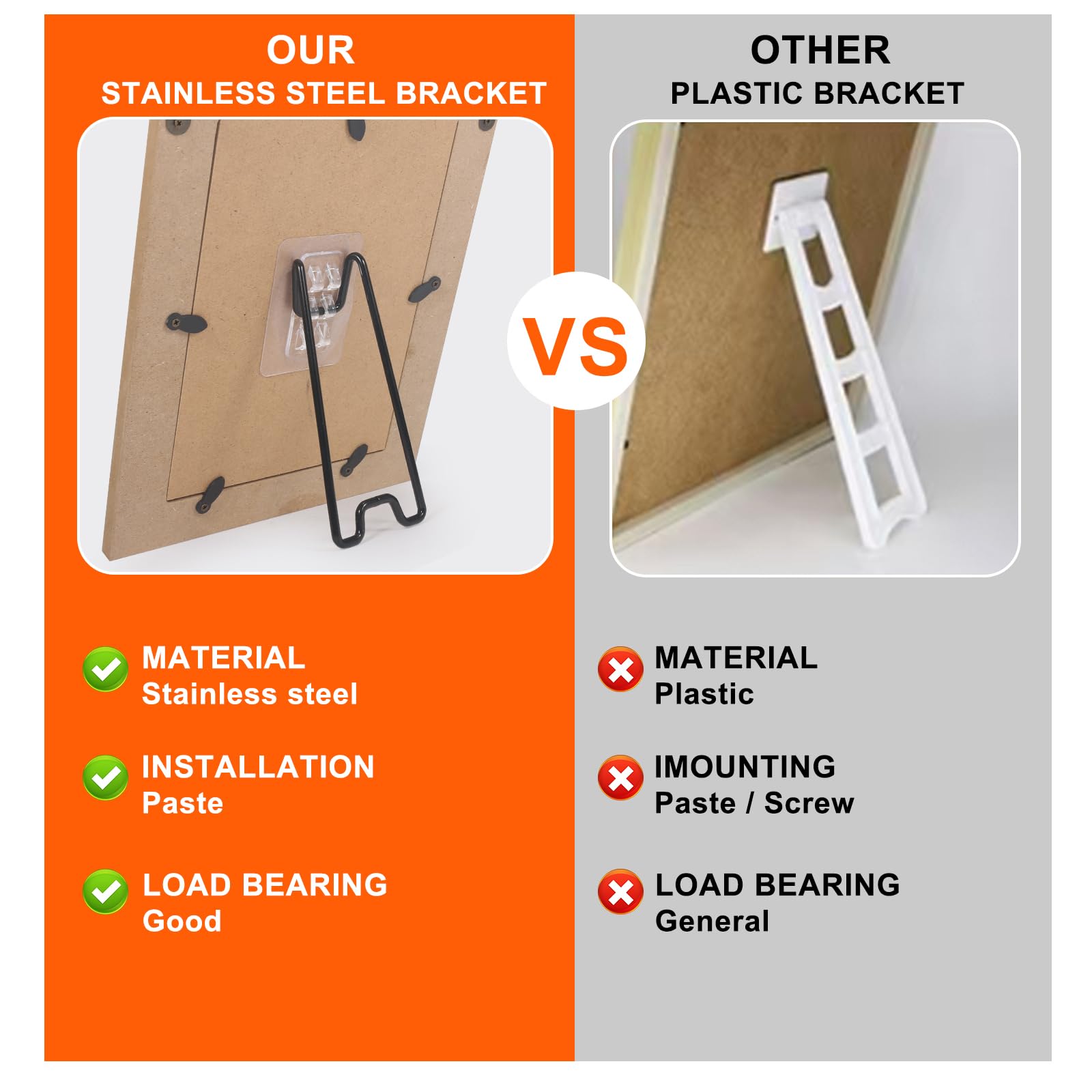 Duslogis 6 Pcs Picture Frame Bracket, Picture Frame Easel Stainless ...