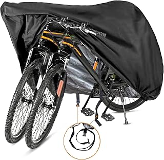 NABAAT Nylon Universal Bicycle Cover For 2 Or 3 Cycles Waterproof Outdoor Rain/ Sun/ Snow/ Corrosion Protection(Black) Price In India