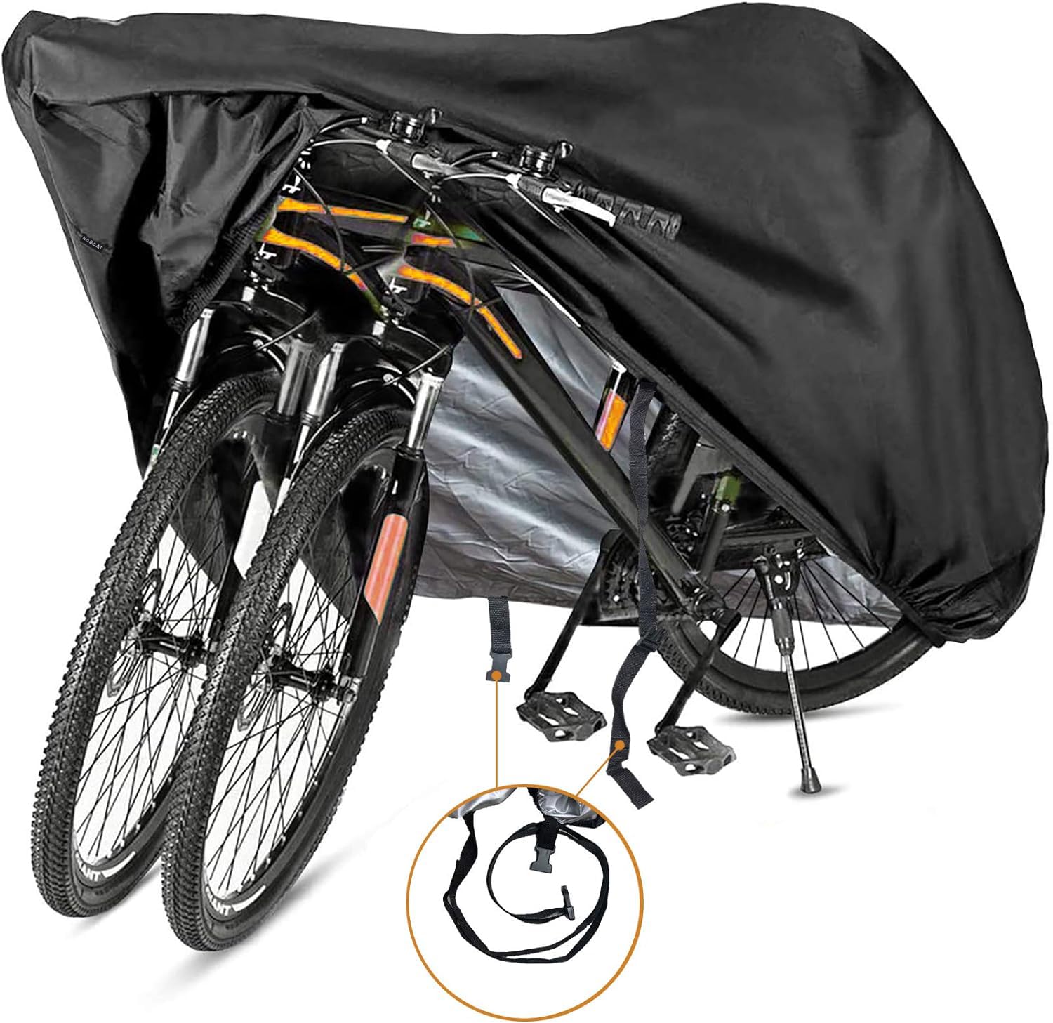 NABAAT Nylon Universal Bicycle Cover For 2 Or 3 Cycles Waterproof Outdoor Rain/ Sun/ Snow/ Corrosion Protection(Black) (B0CRZ5ZQQH) Amazon Price History, Amazon Price Tracker