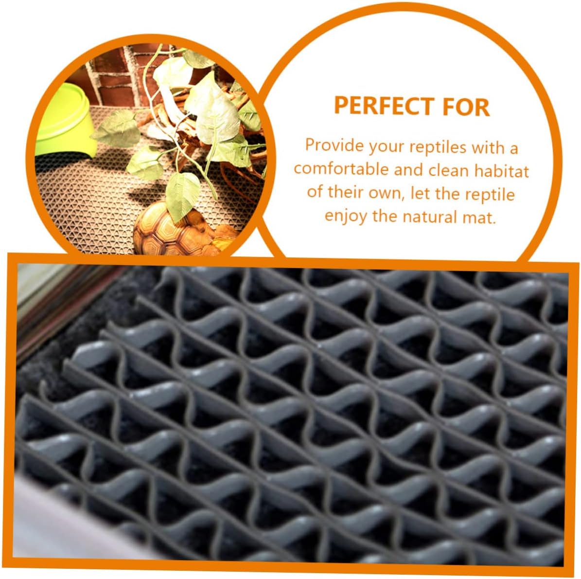 VICASKY 3 in 1 Reptile Carpet Mat Waterproof Terrarium Bedding for Bearded Dragon Tortoise and Snakes Wear-Resistant Reptile Cage Substrate Non-Adhesive Surface