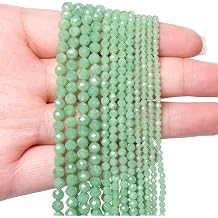 4mm 90pcs Natural Green Jade Stone Beads, Songxi Small Faceted Round Loose Gemstone Beads for Jewelry Making, DIY Art and Craft, Bracelet for Necklace 1 Strand