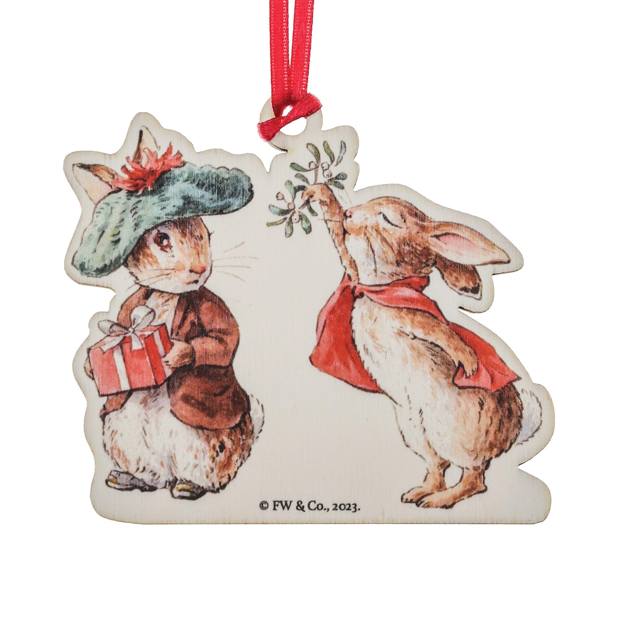 Beatrix Potter Peter Sledging Wooden Ho Hanging Ornament