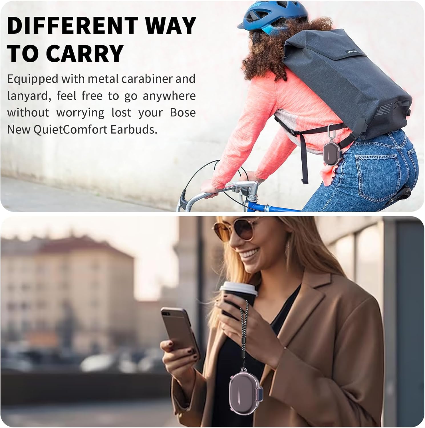 [Secure Lock] for Bose New QuietComfort Earbuds Case, Soft Clear TPU Shockproof Protective Case Cover for Bose New QuietComfort Accessories with Cleaning Kit & Keychain & Lanyard (Clear Pink) - Image 7