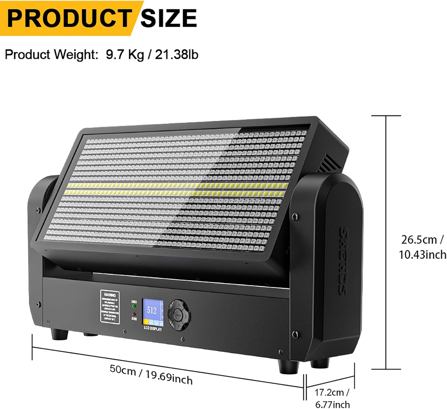 SHEHDS 200W Moving Head Strobe Wash Light, 864-LED Matrix Effect with RGB & Cool White, DMX512 Control for Stage Club DJ Party