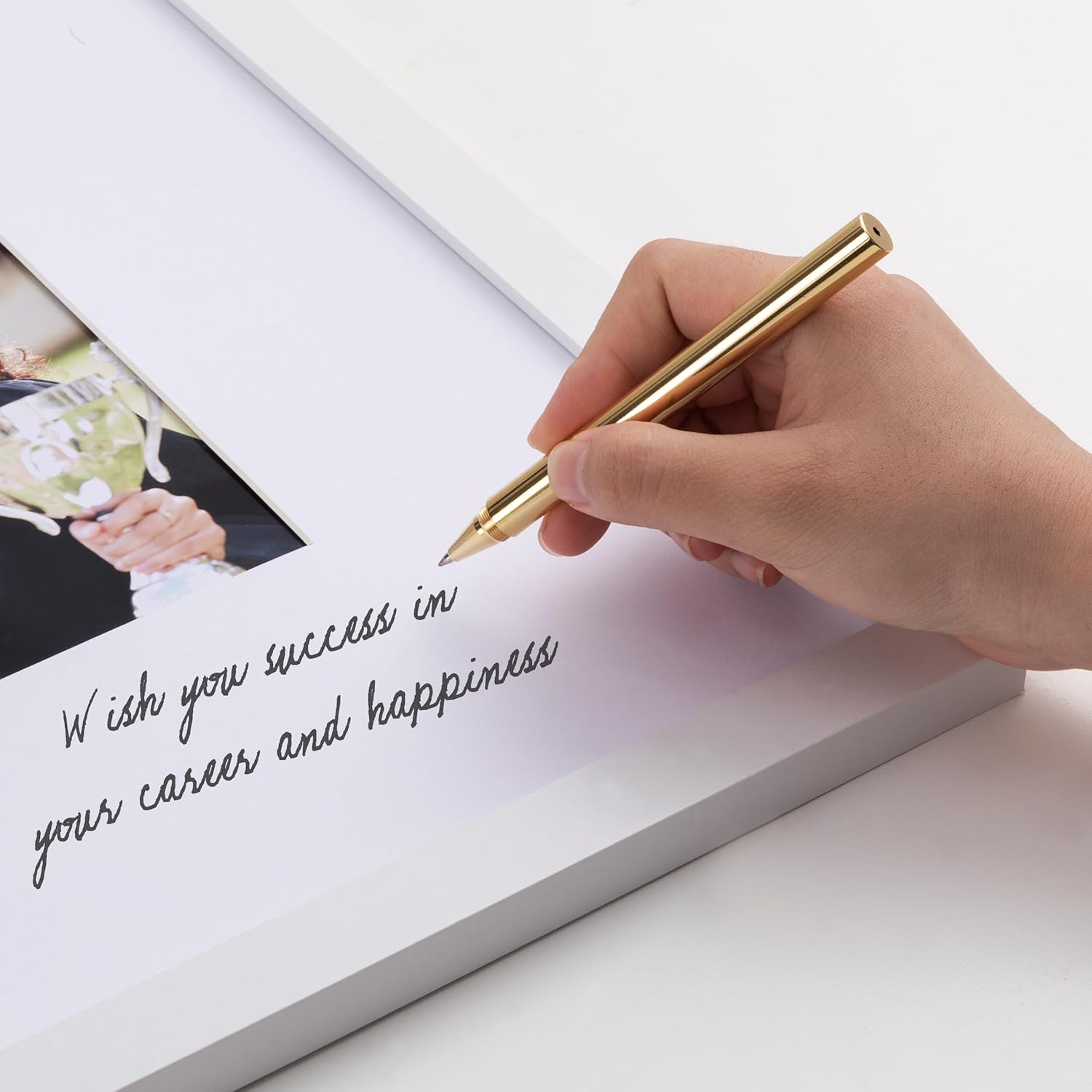 eletecpro 16x20 Signable Picture Frame with Clear Acrylic Cover, Signature Photo Frame with Mat Display 8x10 Photo for Wall Mount, Wedding Guest Book Alternative, Graduation Decoration, White