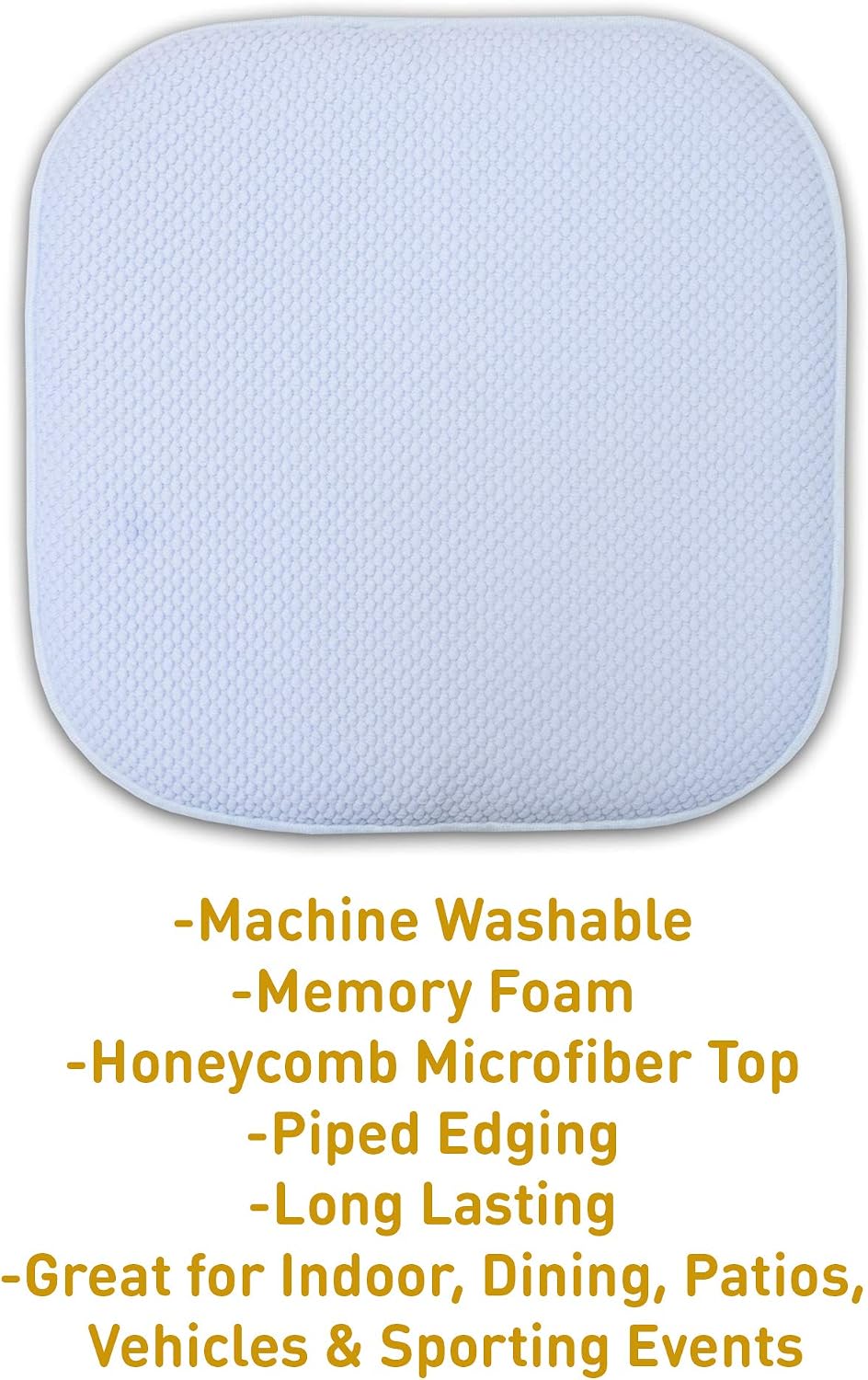 Sweet Home Collection Cushion Memory Foam Chair Pads Honeycomb Nonslip Back Seat Cover 16" x 16" 4 Pack Light Baby Blue