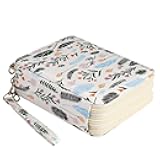 Lbxgap Portable Colored 72 Slots Pencil case Organizer with Printing Pattern for Watercolor Pens or Markers, Pencil Case Organizer for Artist